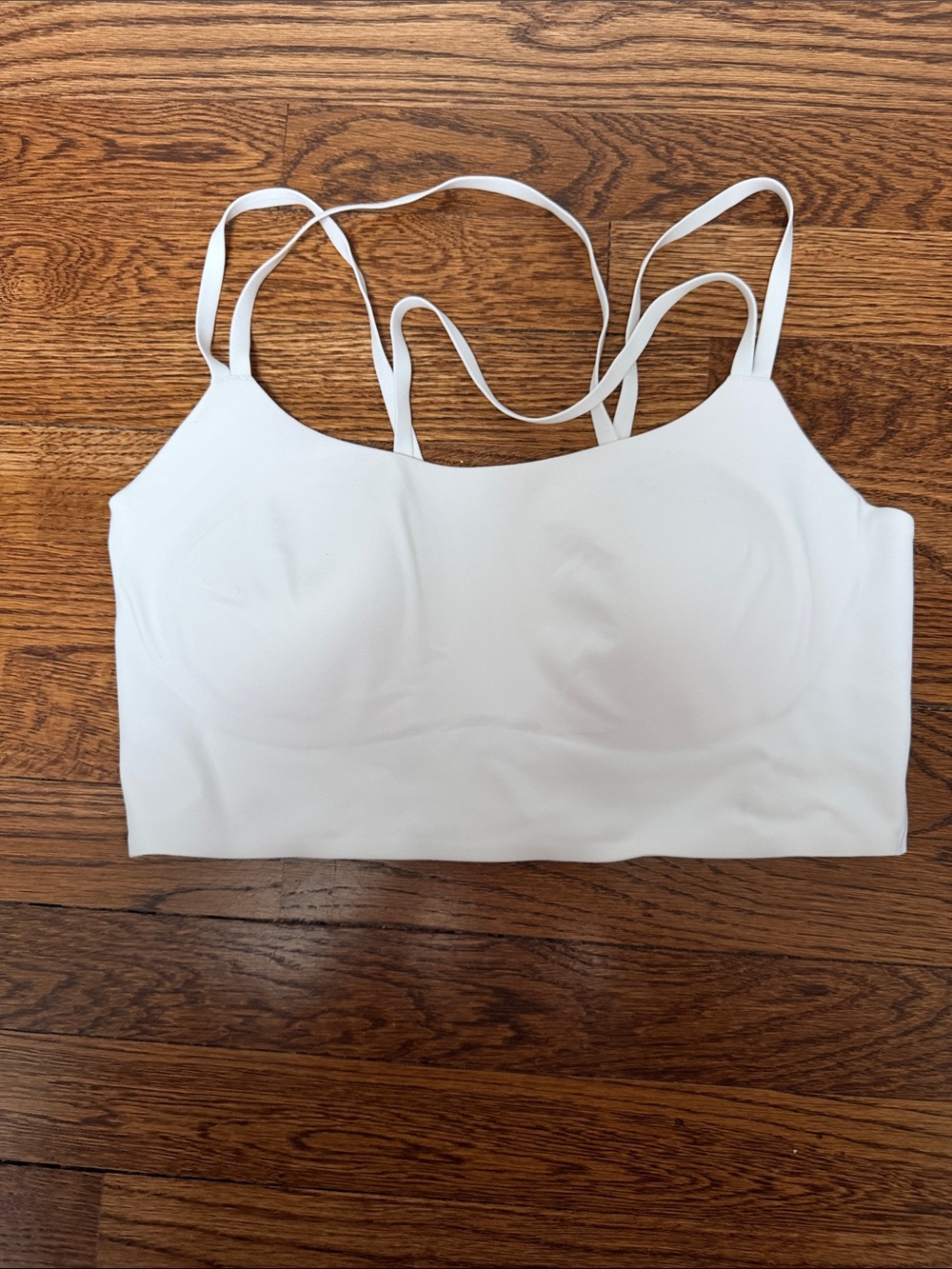 Seamless White Bralette with Double Straps